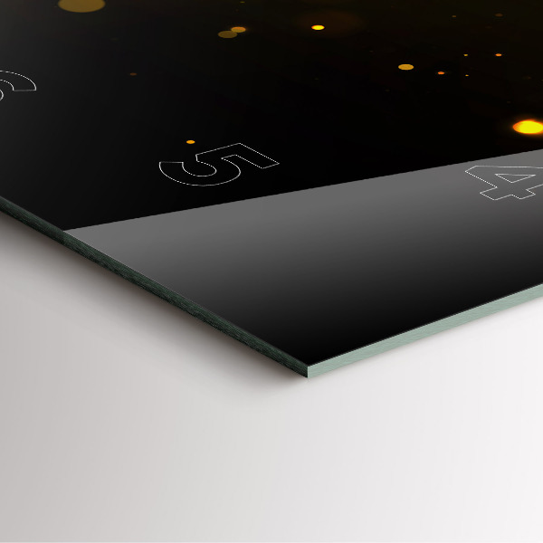 Szögletes fali üvegóra Arany por