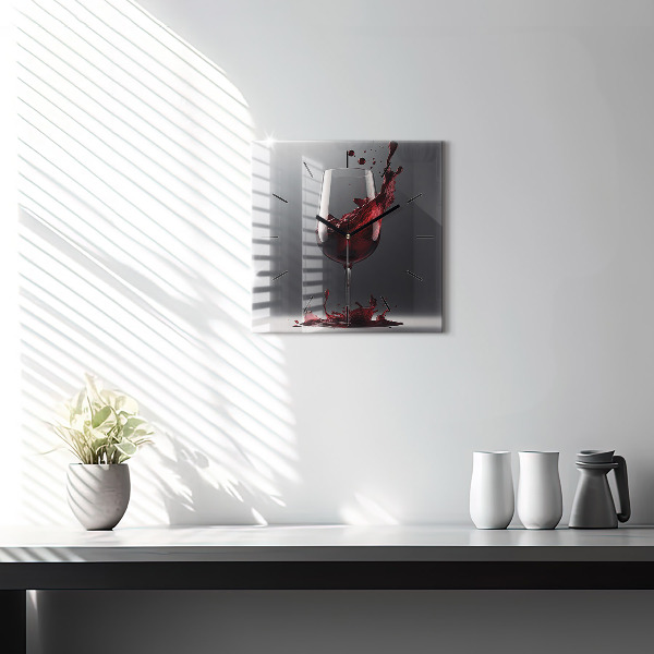 Szögletes fali üvegóra Egy pohár vörösbor