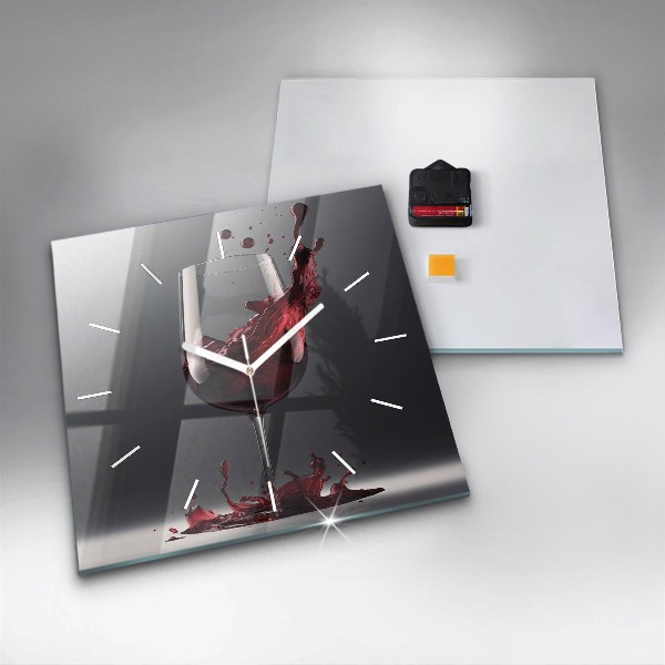 Szögletes fali üvegóra Egy pohár vörösbor