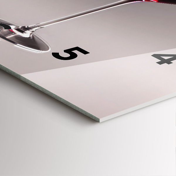 Szögletes fali üvegóra Egy pohár vörösbor