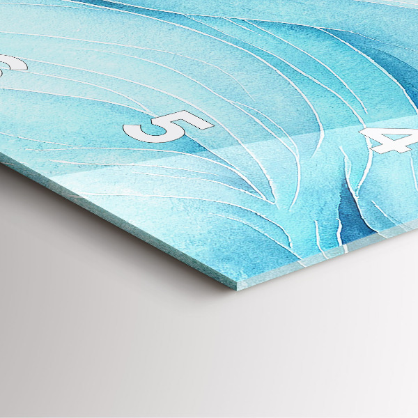 Szögletes fali üvegóra Kék felhők