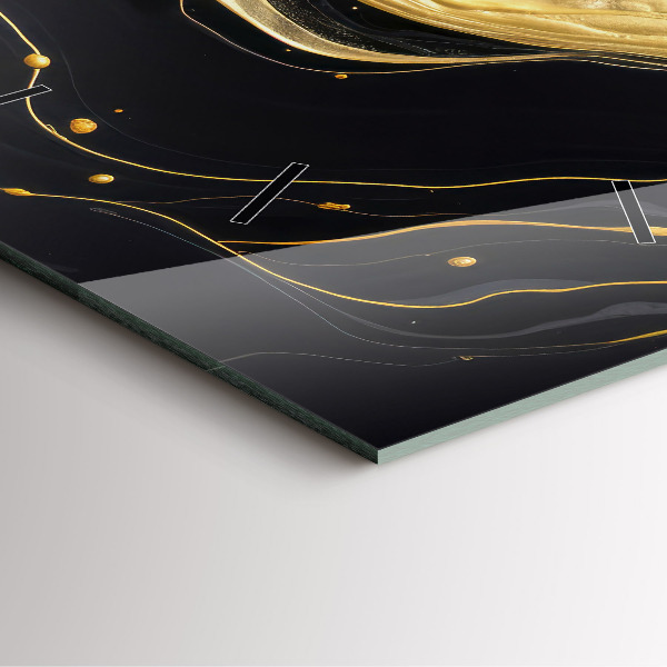 Szögletes fali üvegóra Arany márvány