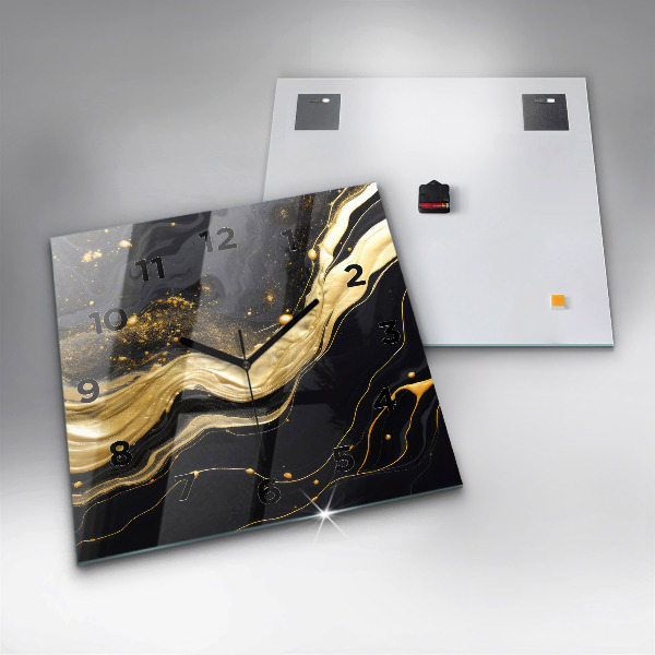 Szögletes fali üvegóra Arany márvány