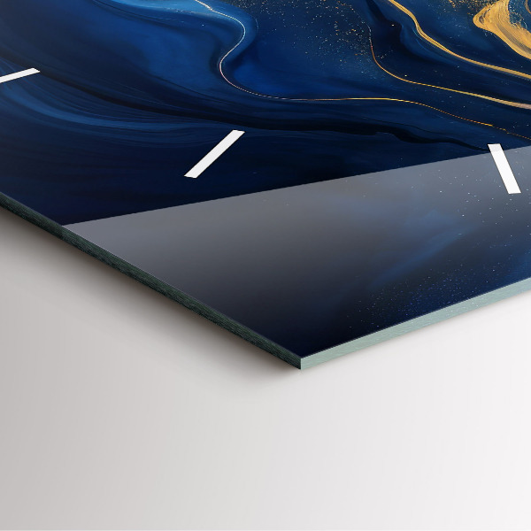 Szögletes fali üvegóra Kék márvány