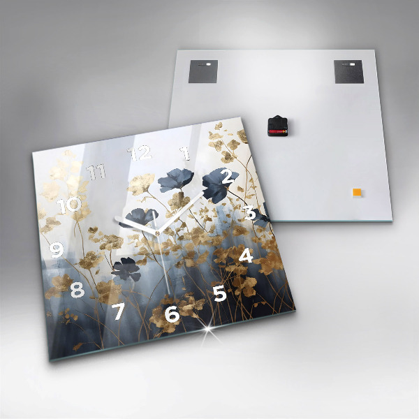 Szögletes fali üvegóra Absztrakt virágok