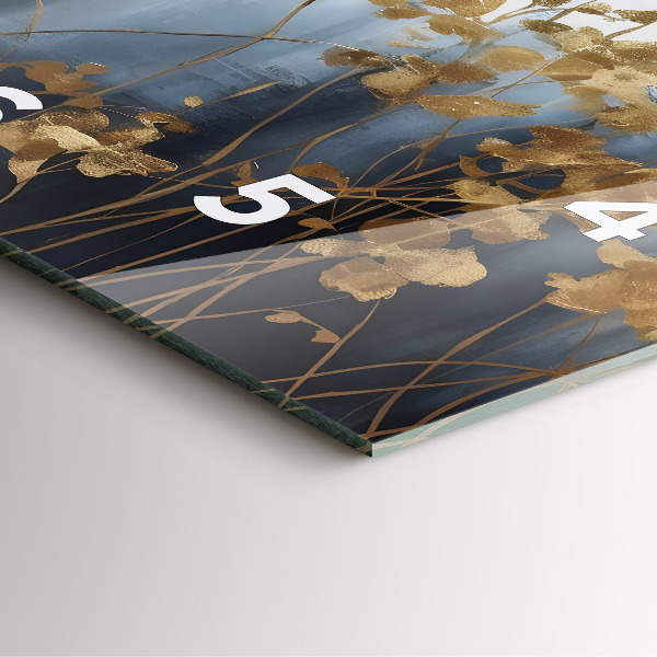 Szögletes fali üvegóra Absztrakt virágok