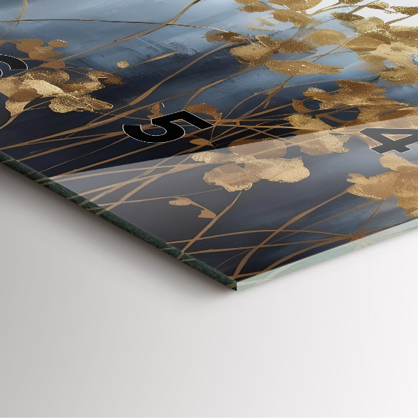 Szögletes fali üvegóra Absztrakt virágok