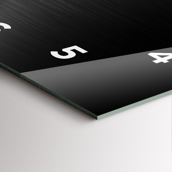 Szögletes fali üvegóra Fekete és ezüst vonalak