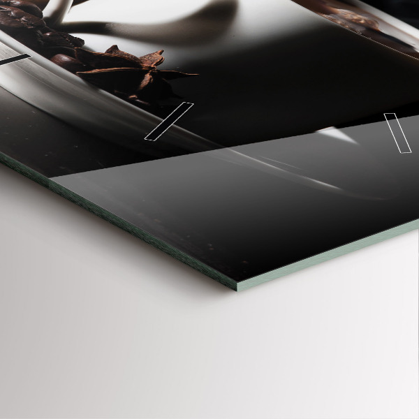 Szögletes fali üvegóra Egy csésze kávét