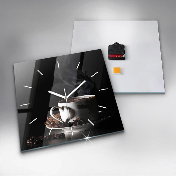 Szögletes fali üvegóra Egy csésze kávét