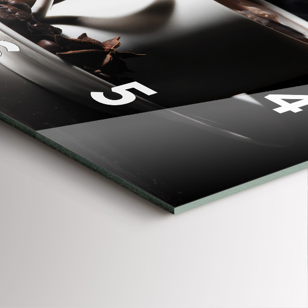 Szögletes fali üvegóra Egy csésze kávét