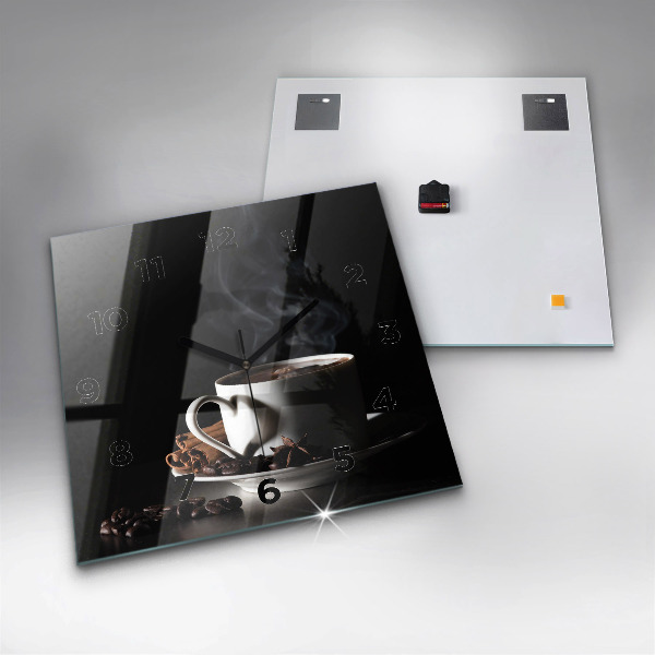 Szögletes fali üvegóra Egy csésze kávét