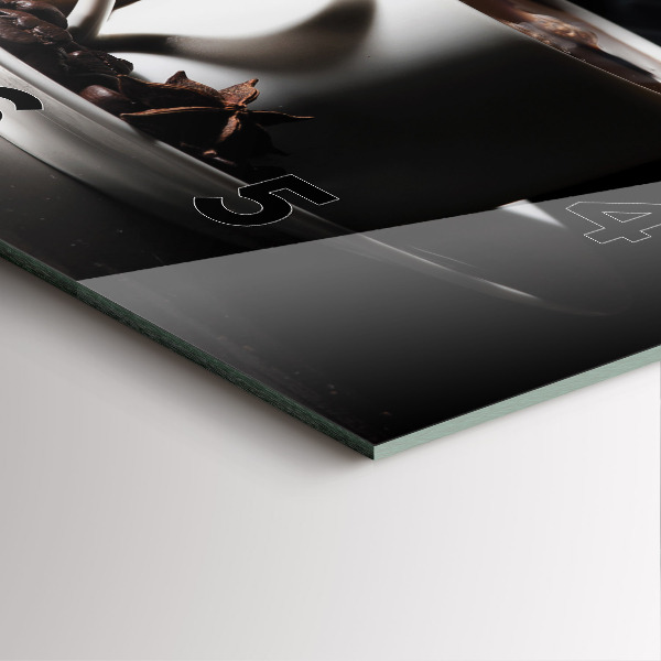 Szögletes fali üvegóra Egy csésze kávét