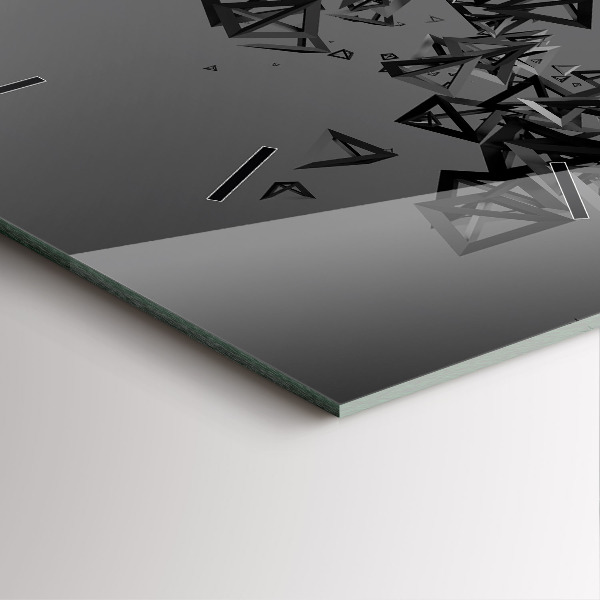 Szögletes fali üvegóra Sötét absztrakció