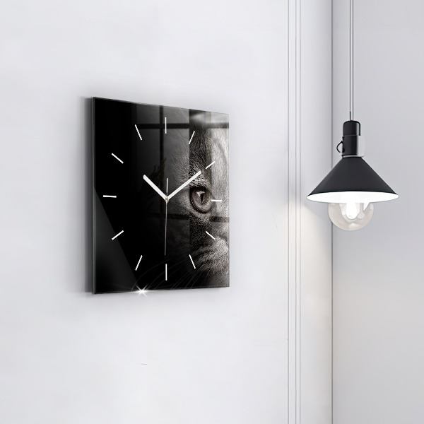 Szögletes fali üvegóra Scottish Fold kutya és macska