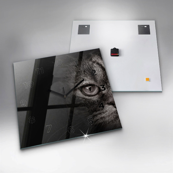 Szögletes fali üvegóra Scottish Fold kutya és macska