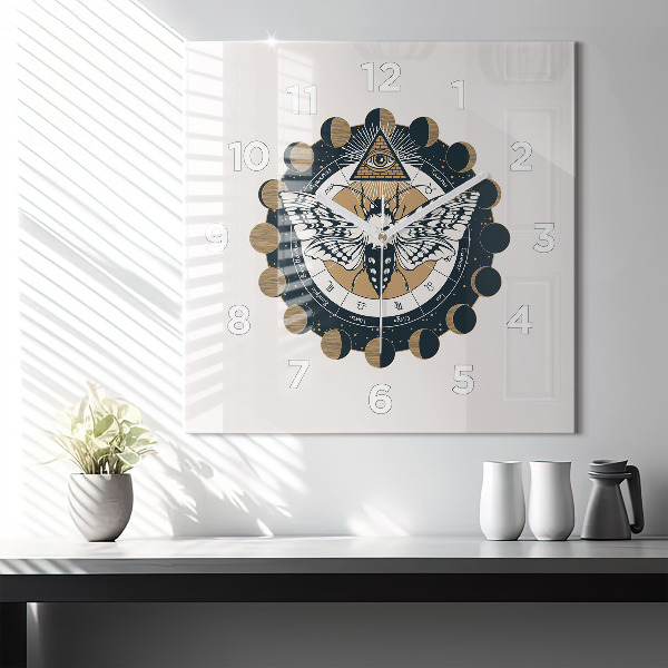 Szögletes fali üvegóra Holdfázisok és a szem