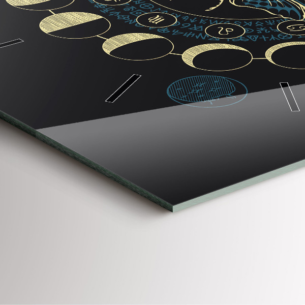 Szögletes fali üvegóra Holdfázisok és rovarok