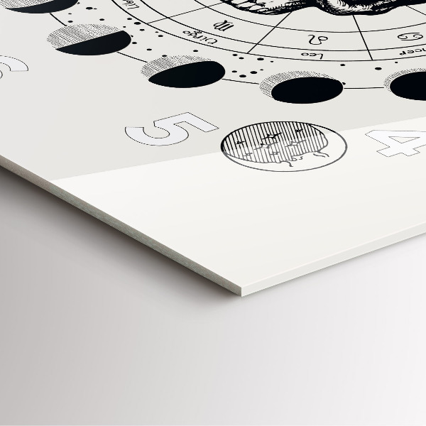 Szögletes fali üvegóra Holdfázisok