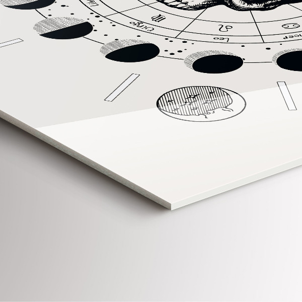 Szögletes fali üvegóra Holdfázisok