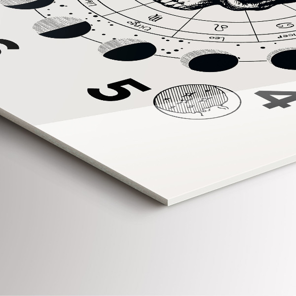 Szögletes fali üvegóra Holdfázisok