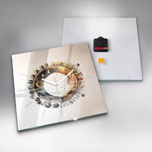 Szögletes fali üvegóra Csillagászati óra