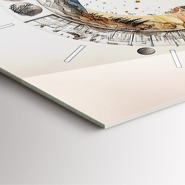 Szögletes fali üvegóra Csillagászati óra