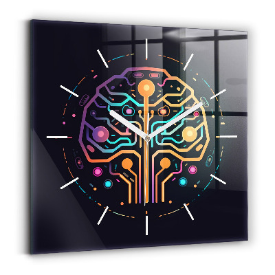 Szögletes fali üvegóra Színes absztrakció