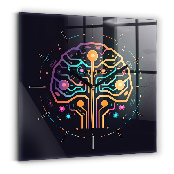 Szögletes fali üvegóra Színes absztrakció