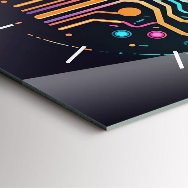 Szögletes fali üvegóra Színes absztrakció