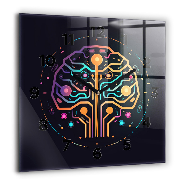 Szögletes fali üvegóra Színes absztrakció