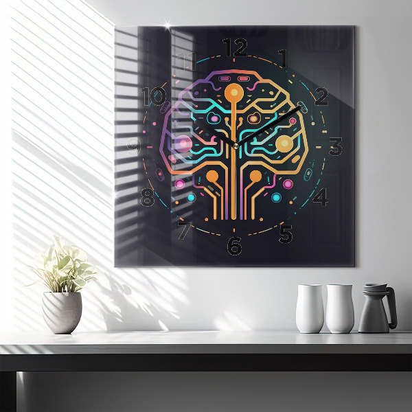 Szögletes fali üvegóra Színes absztrakció