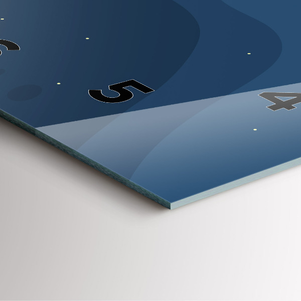 Szögletes fali üvegóra Kék hullámok