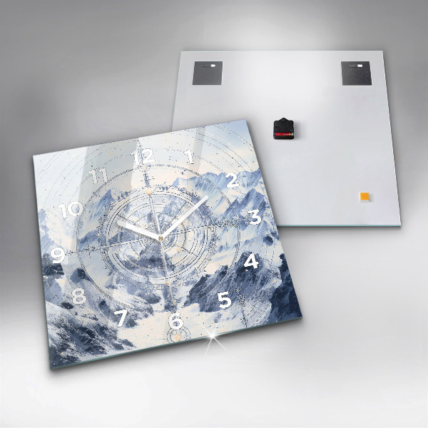 Szögletes fali üvegóra Kék rajzok