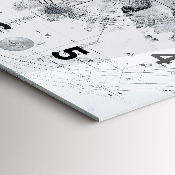 Szögletes fali üvegóra Rajzfilm hegyek