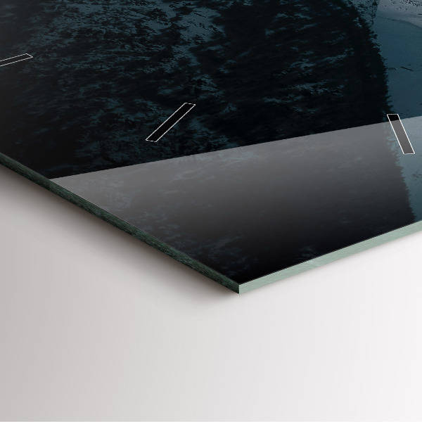 Szögletes fali üvegóra Naplemente a hegyekben