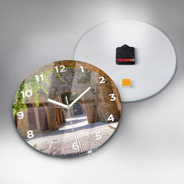 Kerek fali üvegóra Rodosz festői utcája