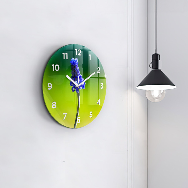 Kerek fali üvegóra Kék virágok