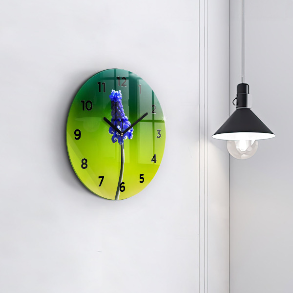 Kerek fali üvegóra Kék virágok