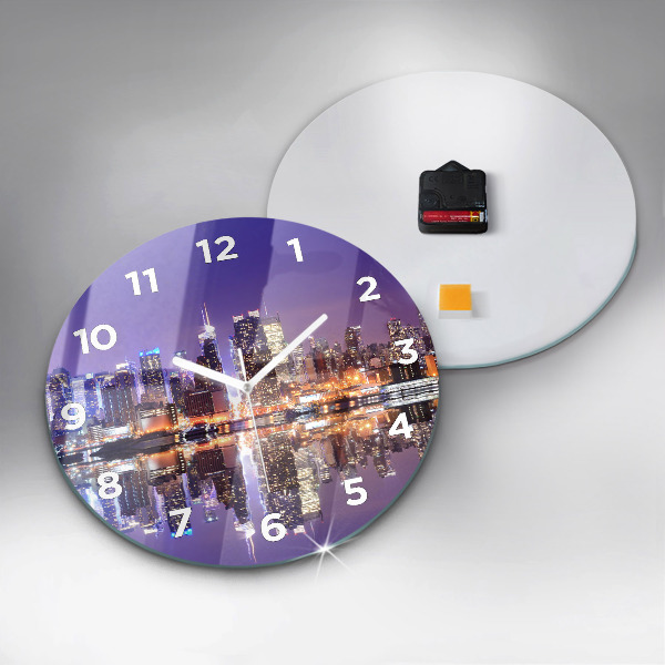 Kerek fali üvegóra New York City éjjel