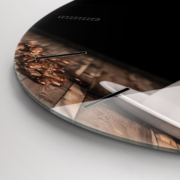 Kerek fali üvegóra Egy csésze forró kávé