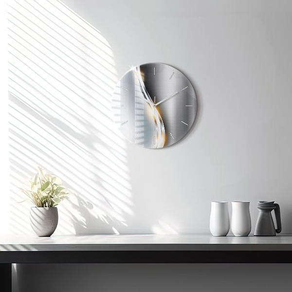 Kerek fali üvegóra Fém absztrakció