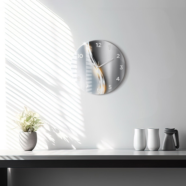 Kerek fali üvegóra Fém absztrakció