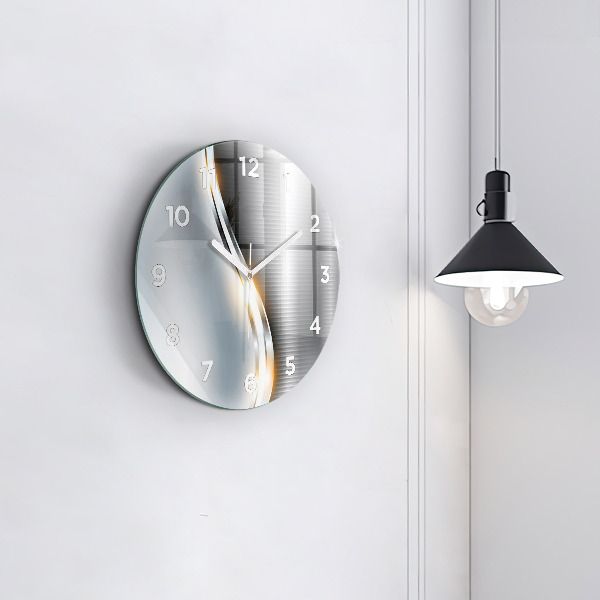 Kerek fali üvegóra Fém absztrakció