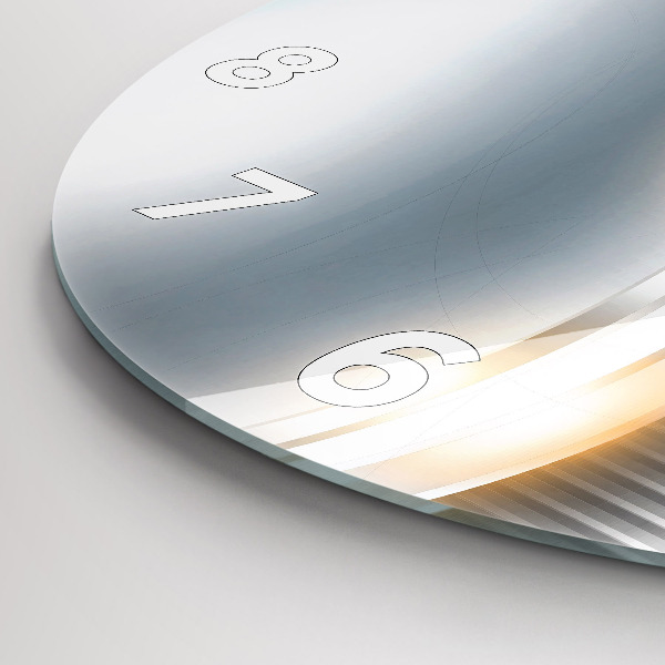 Kerek fali üvegóra Fém absztrakció