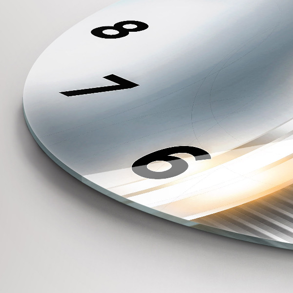 Kerek fali üvegóra Fém absztrakció