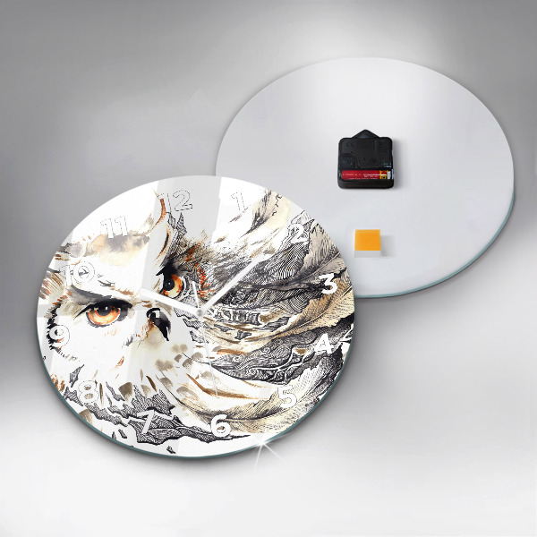 Kerek fali üvegóra Bagoly a bölcsesség szimbóluma