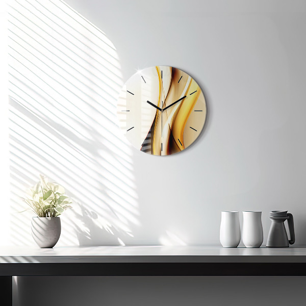 Kerek fali üvegóra Absztrakt hullám