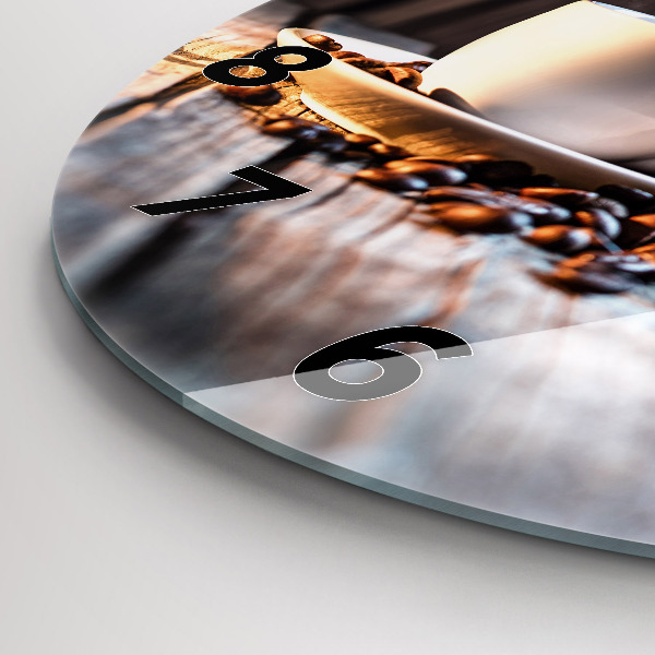 Kerek fali üvegóra Egy csésze kávét