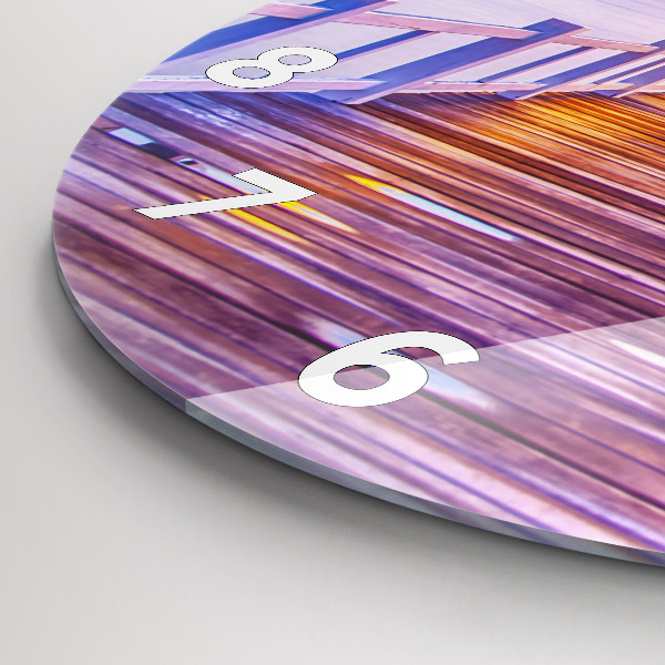 Kerek fali üvegóra Este a híd a kikötőben